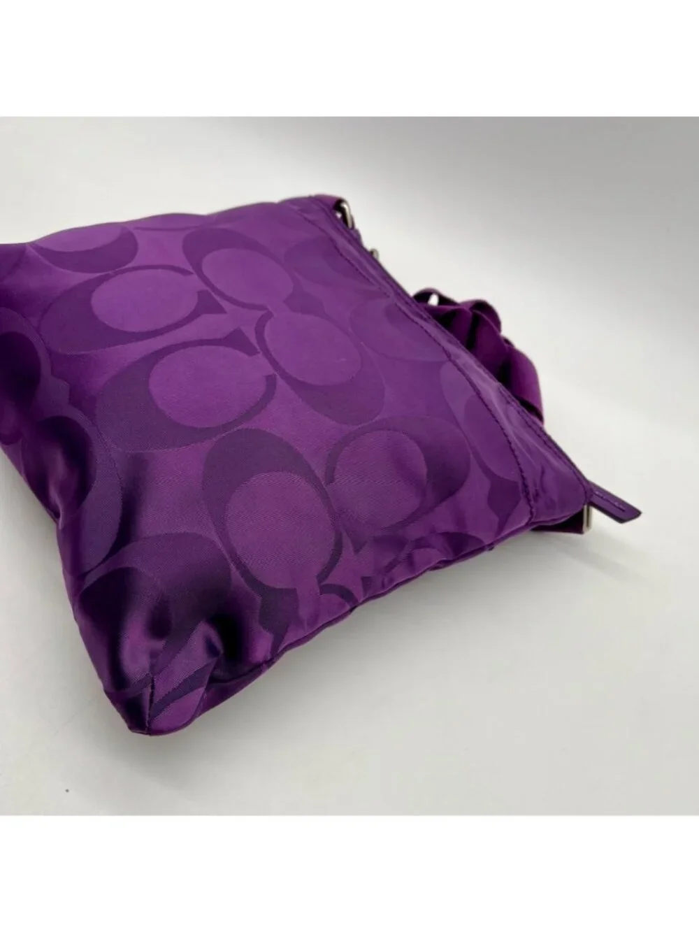 Coach Purple Monogram Print Nylon Crossbody